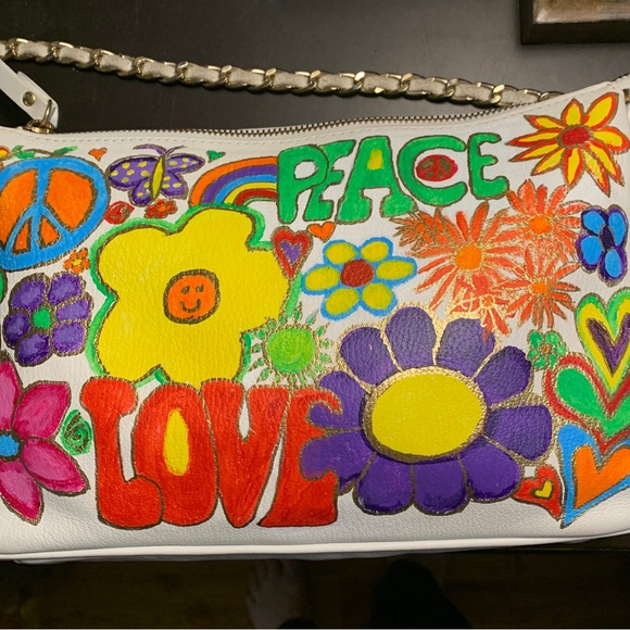 Hand painted Italian made boho bag. - Picture 9 of 12